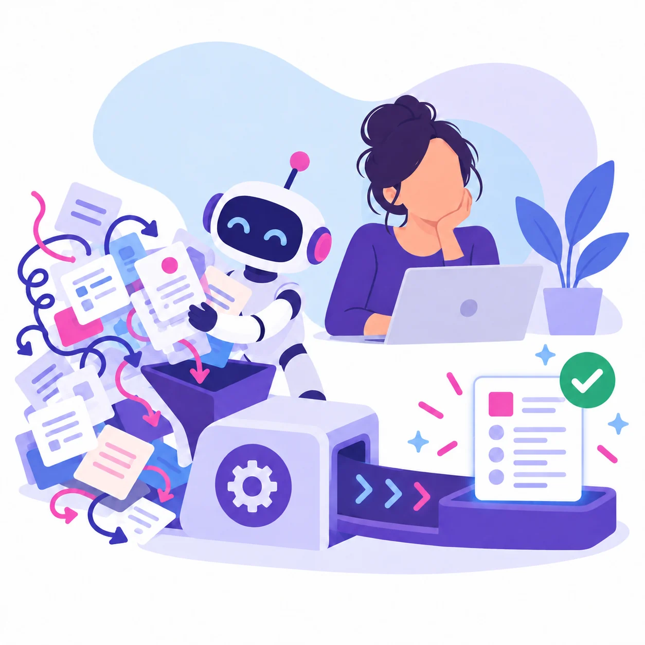 A business owner watching an automation helper turn one messy task into a clean finished workflow